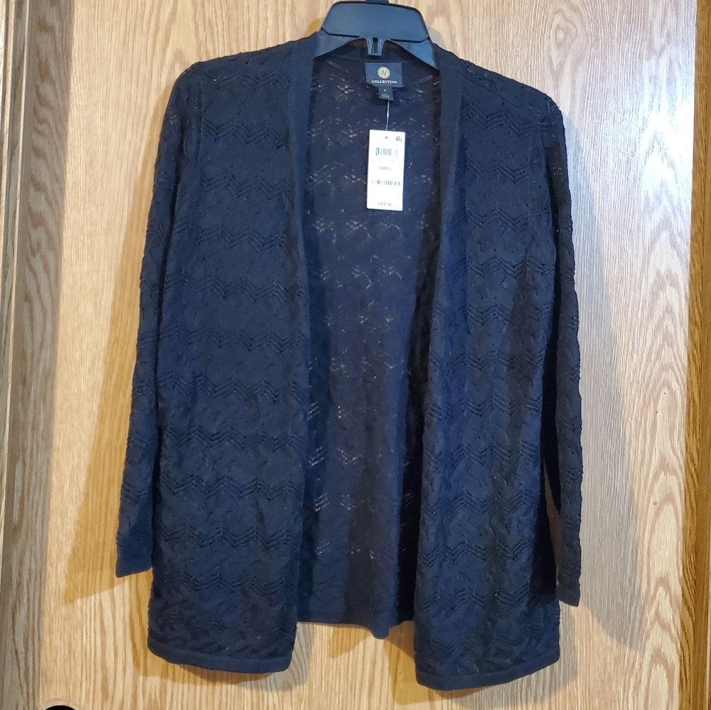 JM Collection open front cardigan cotton blend 3/4 sleeve size S